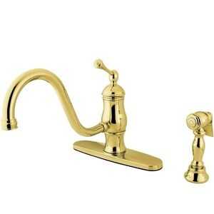 KINGSTON - Elegant Gold Kitchen Faucet with Sprayer